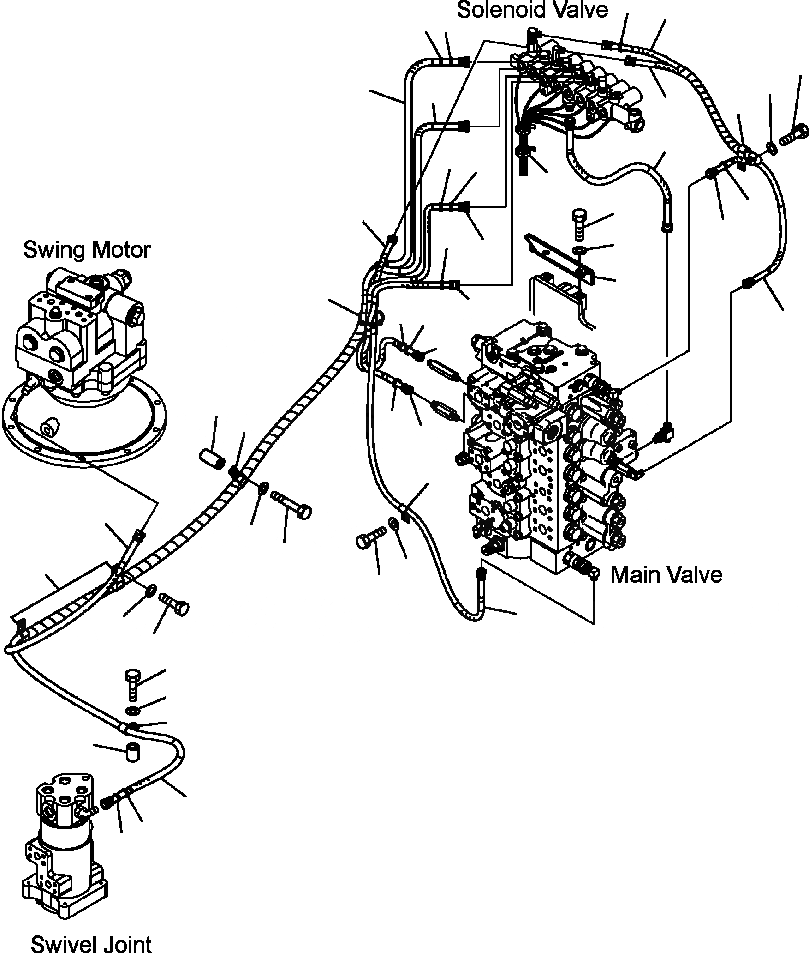 Схема запчастей Komatsu PC300LC-7L - H8-A СОЛЕНОИДНЫЙ КЛАПАН ПАТРУБКИ И КОРПУС ГИДРАВЛИКА