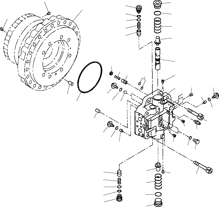 Схема запчастей Komatsu PC300LC-7L - P-A МОТОР ХОДА МОТОР КОРПУС заводской номер A8-A87 & A89- F НИЖНЯЯ ГИДРОЛИНИЯ И ЛИНИЯ ХОДА