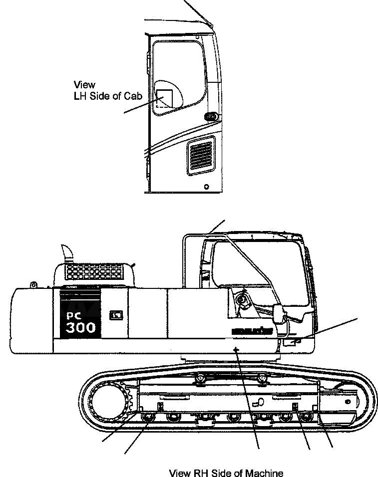 Схема запчастей Komatsu PC300LC-7L - U-A ПЛАСТИНА ПОГРУЗ. RATING, ЦЕНТР. GRAVITY, TIE DOWN, LIFT И ПЕТЛЯ СИГНАЛИЗ-Я заводской номер A87- МАРКИРОВКА