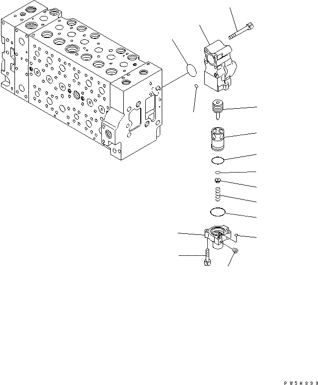 Схема запчастей Komatsu PC300LC-7E0 - ОСНОВН. КЛАПАН ( АКТУАТОР) (BACK PRESSURE КЛАПАН) ГИДРАВЛИКА