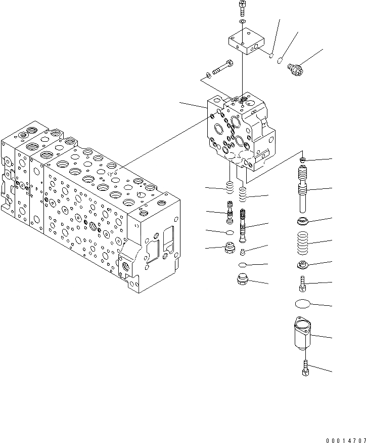 Схема запчастей Komatsu PC300LC-7E0 - ОСНОВН. КЛАПАН ( АКТУАТОР) (НАСОС MERGE DIVIDER КЛАПАН) ГИДРАВЛИКА