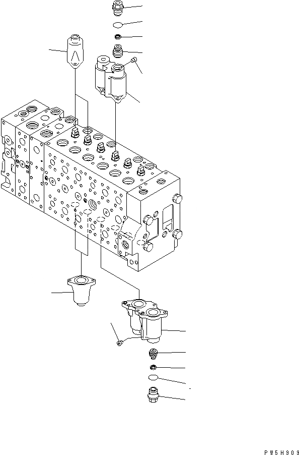 Схема запчастей Komatsu PC300LC-7E0 - ОСНОВН. КЛАПАН ( АКТУАТОР) (СЕКЦ. КОРПУС) (/) ГИДРАВЛИКА