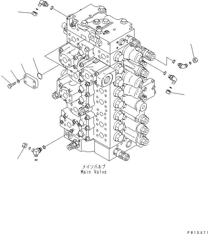Схема запчастей Komatsu PC300LC-7E0 - ОСНОВН. КЛАПАН (ЗАГЛУШКА КЛАПАНАS) ГИДРАВЛИКА