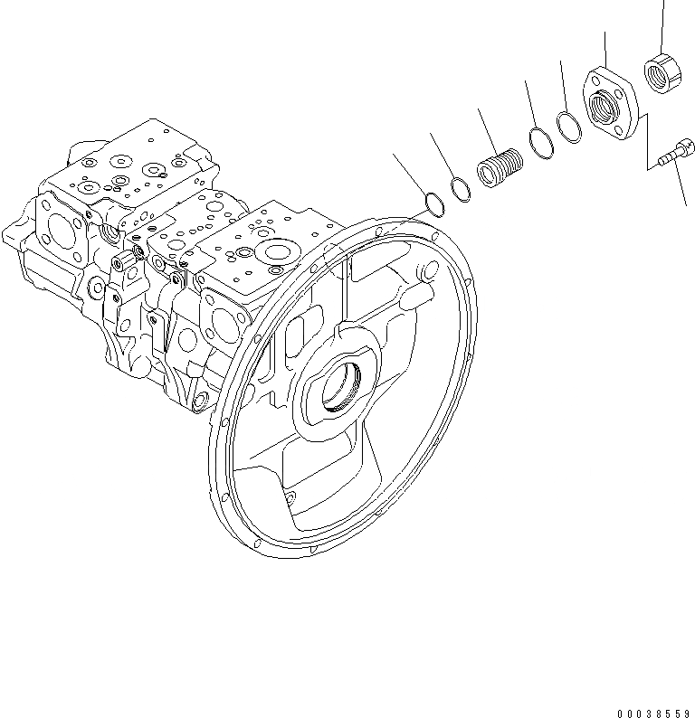 Схема запчастей Komatsu PC300LC-7E0 - ОСНОВН. НАСОС (ПЕРЕДН. PC КЛАПАН COVER) ГИДРАВЛИКА