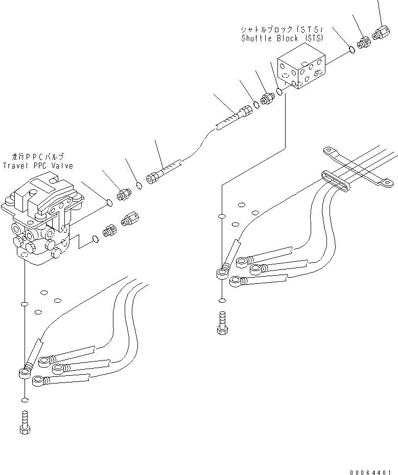 Схема запчастей Komatsu PC300LC-7E0 - ПРЯМ. ХОД (/) ГИДРАВЛИКА