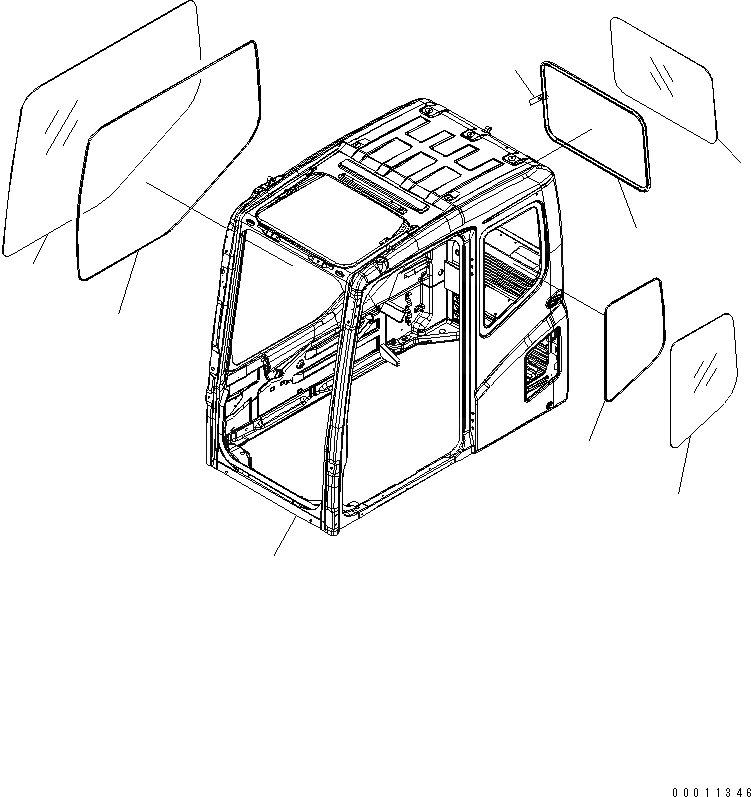 Схема запчастей Komatsu PC300LC-7E0 - КАБИНА КАБИНА ОПЕРАТОРА И СИСТЕМА УПРАВЛЕНИЯ