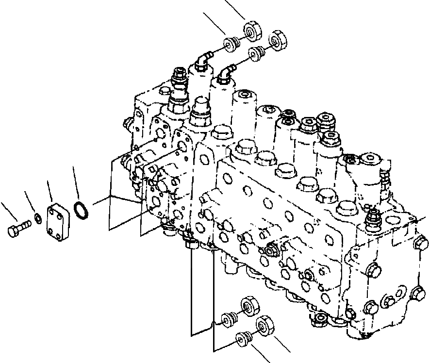 Схема запчастей Komatsu PC300LL-6 - FIG. H-A КЛАПАН ЗАГЛУШКАS - ДЛЯ TWO НАВЕСН. ОБОРУДS ГИДРАВЛИКА