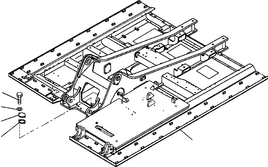 Схема запчастей Komatsu PC300LL-6 - FIG. J-8A ОСНОВНАЯ РАМА - С WALKWAY, RISER И HEAVY ПРОТИВОВЕС ОСНОВНАЯ РАМА И ЕЕ ЧАСТИ