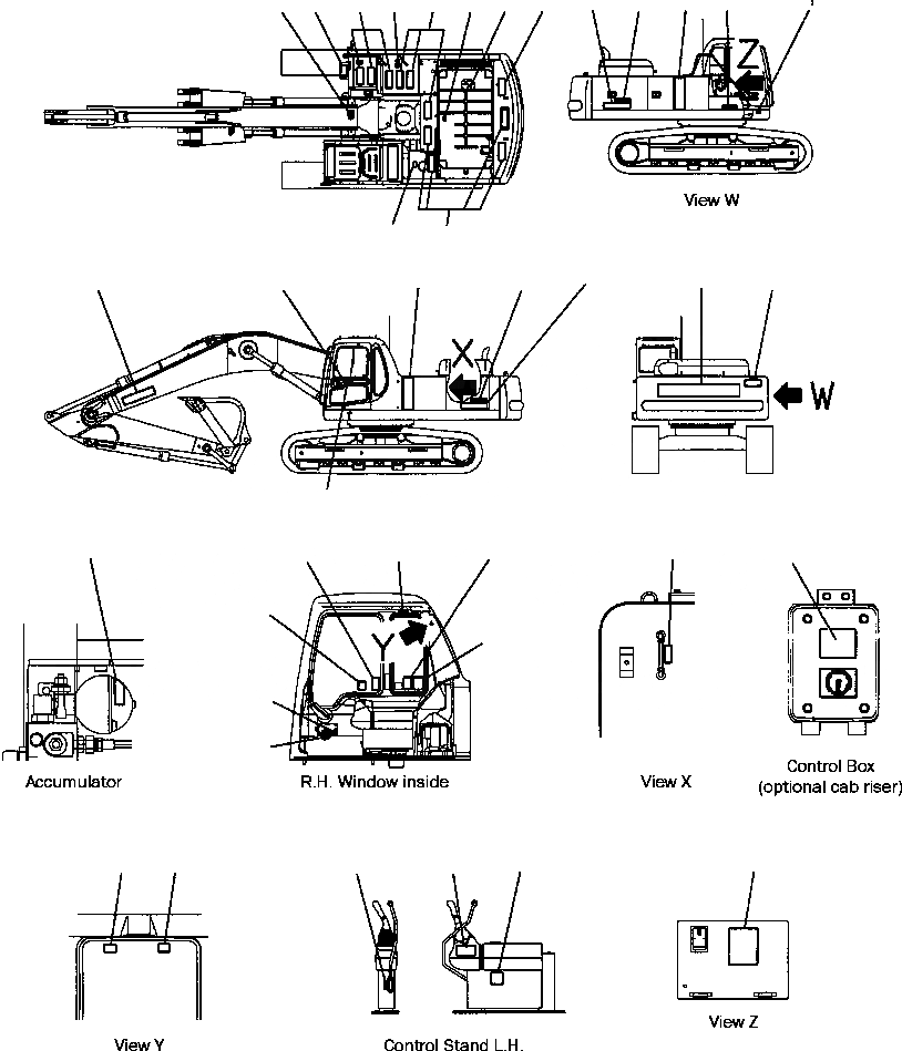 Схема запчастей Komatsu PC300LL-6 - FIG. U-A ТАБЛИЧКИS И ПЛАСТИНЫ МАРКИРОВКА