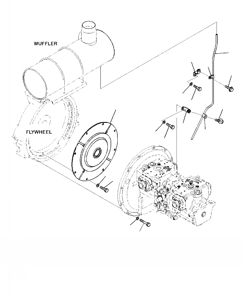 Схема запчастей Komatsu PC300LL-7E0 - B9999-A ДРЕНАЖ ГЛУШИТЕЛЯ И ДЕМПФЕР DISK КОМПОНЕНТЫ ДВИГАТЕЛЯ