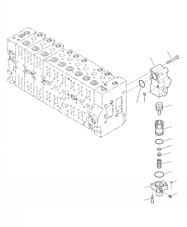 Схема запчастей Komatsu PC300LL-7E0 - H-H ОСНОВН. УПРАВЛЯЮЩ. КЛАПАН BACK PRESSURE КЛАПАН ГИДРАВЛИКА