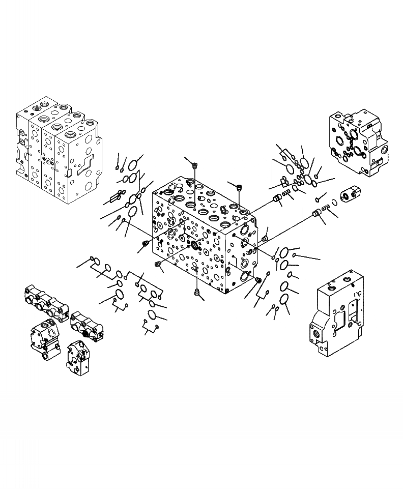 Схема запчастей Komatsu PC300LL-7E0 - H-H ОСНОВН. УПРАВЛЯЮЩ. КЛАПАН БЛОК О-КОЛЬЦОS ГИДРАВЛИКА
