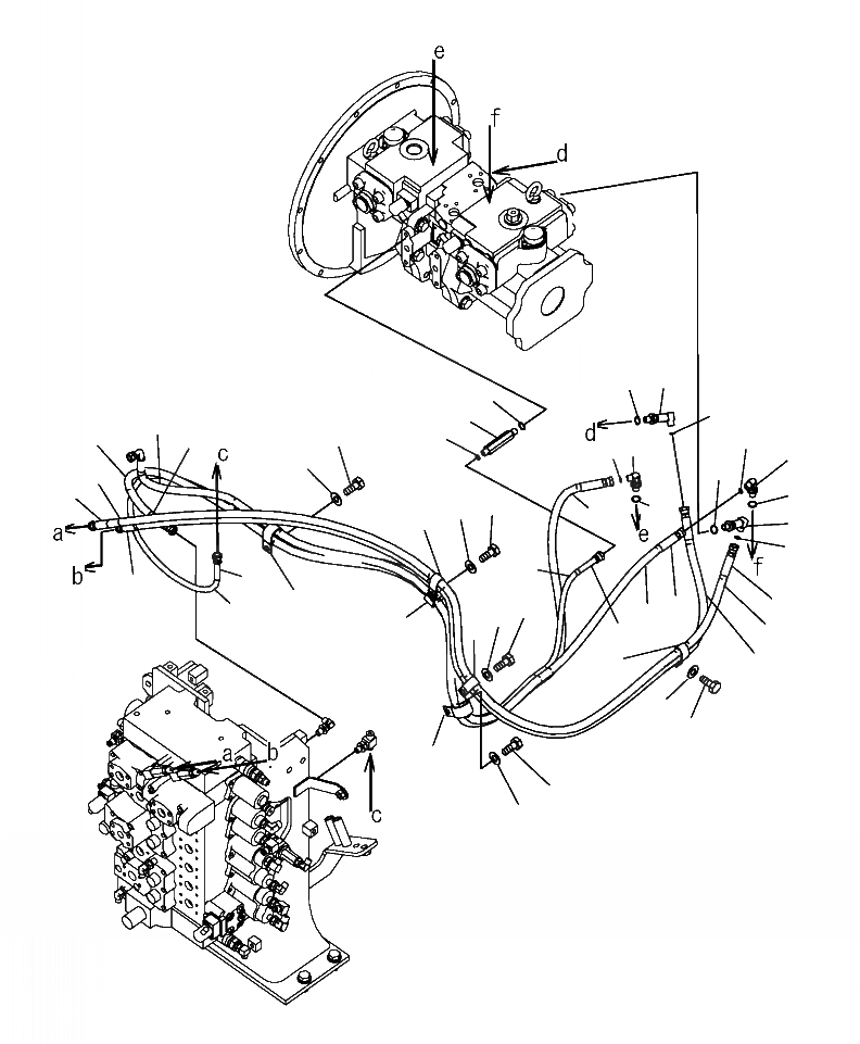 Схема запчастей Komatsu PC300LL-7E0 - H8-H LS ЛИНИИ ГИДРАВЛИКА