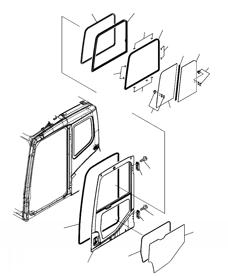 Схема запчастей Komatsu PC300LL-7E0 - K-H КАБИНА ДВЕРЬ (ЗАЩИТА ОТ ВАНДАЛИЗМА) OPERATOR\XD S ОБСТАНОВКА И СИСТЕМА УПРАВЛЕНИЯ