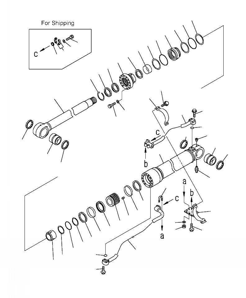 Схема запчастей Komatsu PC300LL-7E0 - T-H ЦИЛИНДР СТРЕЛЫ(заводской номер A8-A8 ) РАБОЧЕЕ ОБОРУДОВАНИЕ