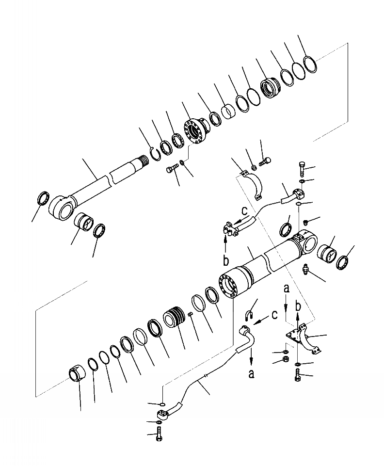 Схема запчастей Komatsu PC300LL-7E0 - T-H ЦИЛИНДР СТРЕЛЫзаводской номер A8- РАБОЧЕЕ ОБОРУДОВАНИЕ