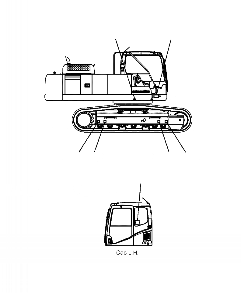 Схема запчастей Komatsu PC300LL-7E0 - U-A ПОГРУЗ. RATING CHART МАРКИРОВКА