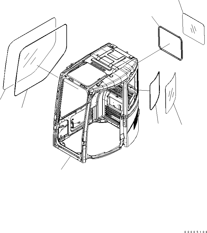 Схема запчастей Komatsu PC308USLC-3E0-W1 - КАБИНА КАБИНА ОПЕРАТОРА И СИСТЕМА УПРАВЛЕНИЯ