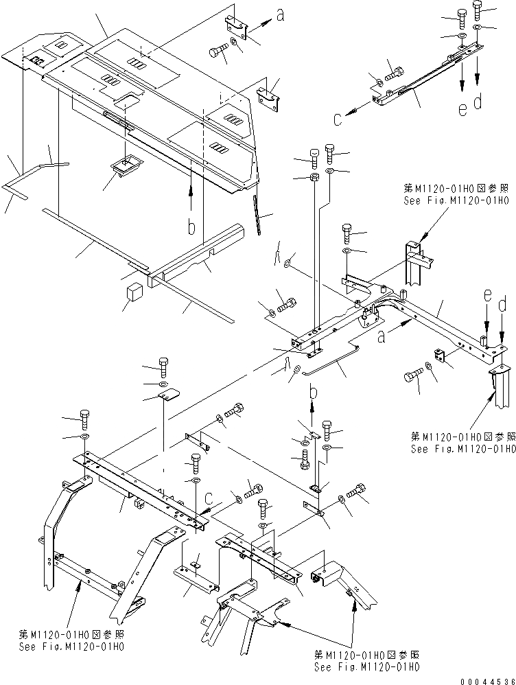 Схема запчастей Komatsu PC308USLC-3E0-W1 - КАПОТ ЧАСТИ КОРПУСА