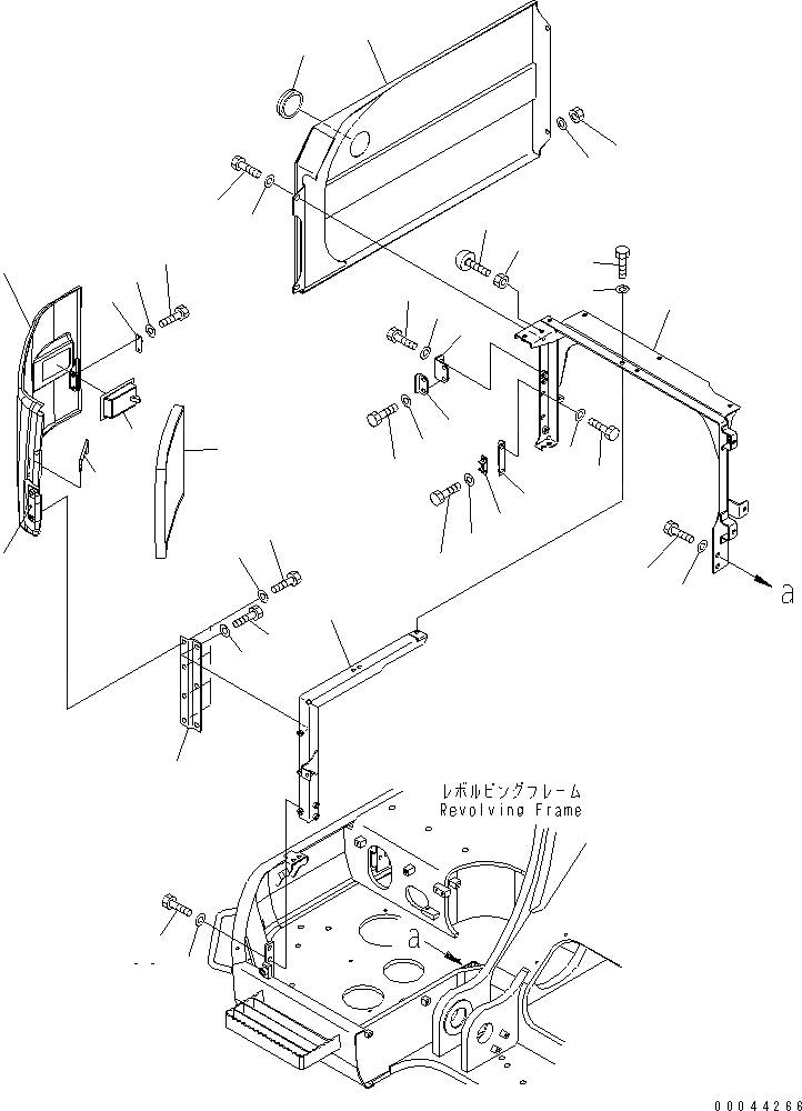 Схема запчастей Komatsu PC308USLC-3E0-W1 - ПЕРЕДН. КРЫШКА(COVER) (/) ЧАСТИ КОРПУСА