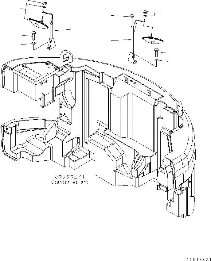 Схема запчастей Komatsu PC308USLC-3E0-W1 - ЗАДН. VIEW MIRROR ЧАСТИ КОРПУСА