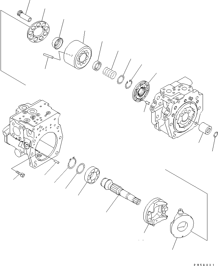 Схема запчастей Komatsu PC308USLC-3E0-W1 - ОСНОВН. НАСОС (7/) ОСНОВН. КОМПОНЕНТЫ И РЕМКОМПЛЕКТЫ