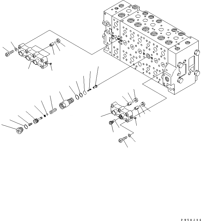 Схема запчастей Komatsu PC308USLC-3E0-W1 - ОСНОВН. КЛАПАН (-АКТУАТОР) (/9) ОСНОВН. КОМПОНЕНТЫ И РЕМКОМПЛЕКТЫ