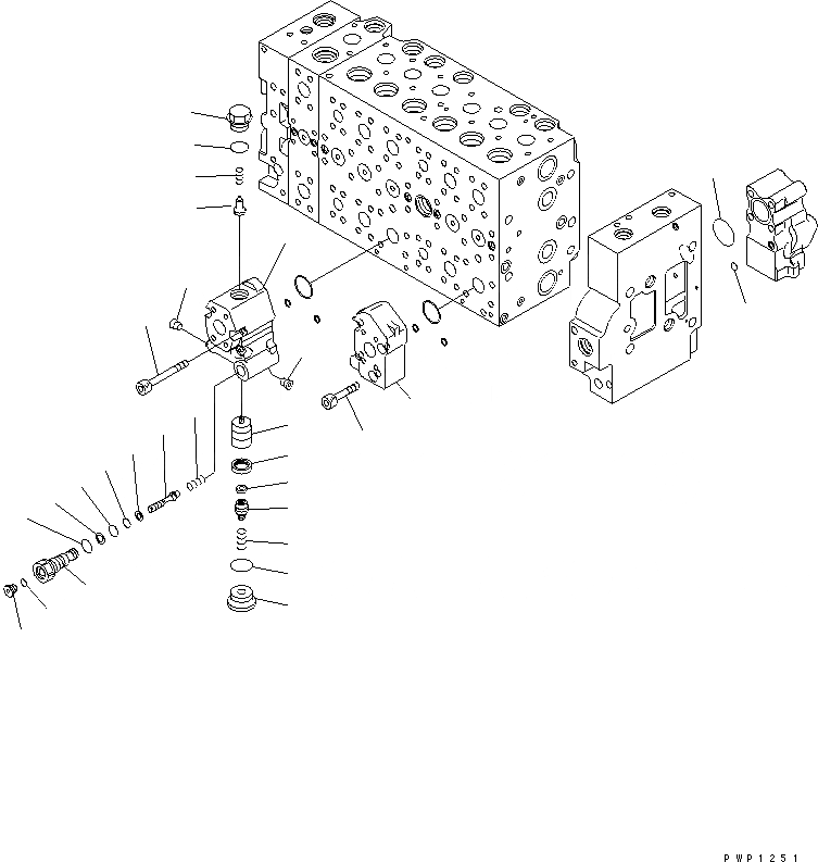 Схема запчастей Komatsu PC308USLC-3E0-W1 - ОСНОВН. КЛАПАН (-АКТУАТОР) (/9) ОСНОВН. КОМПОНЕНТЫ И РЕМКОМПЛЕКТЫ