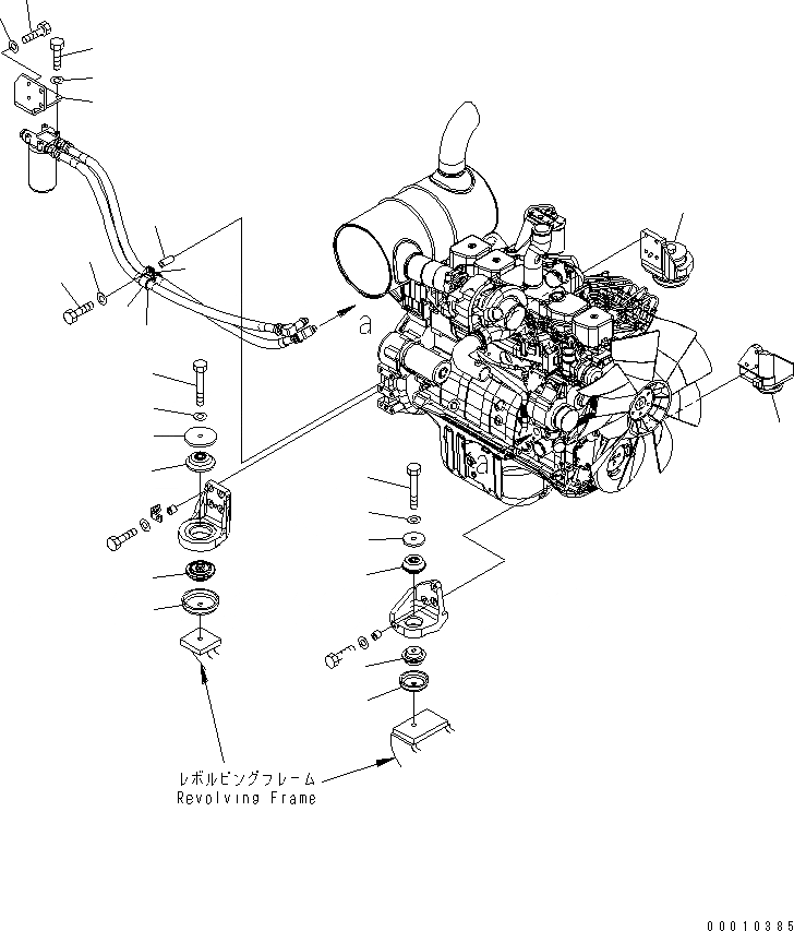 Схема запчастей Komatsu PC308USLC-3 - КРЕПЛЕНИЕ ДВИГАТЕЛЯ (ПОДУШКИ И ТРУБКА)(№-) КОМПОНЕНТЫ ДВИГАТЕЛЯ