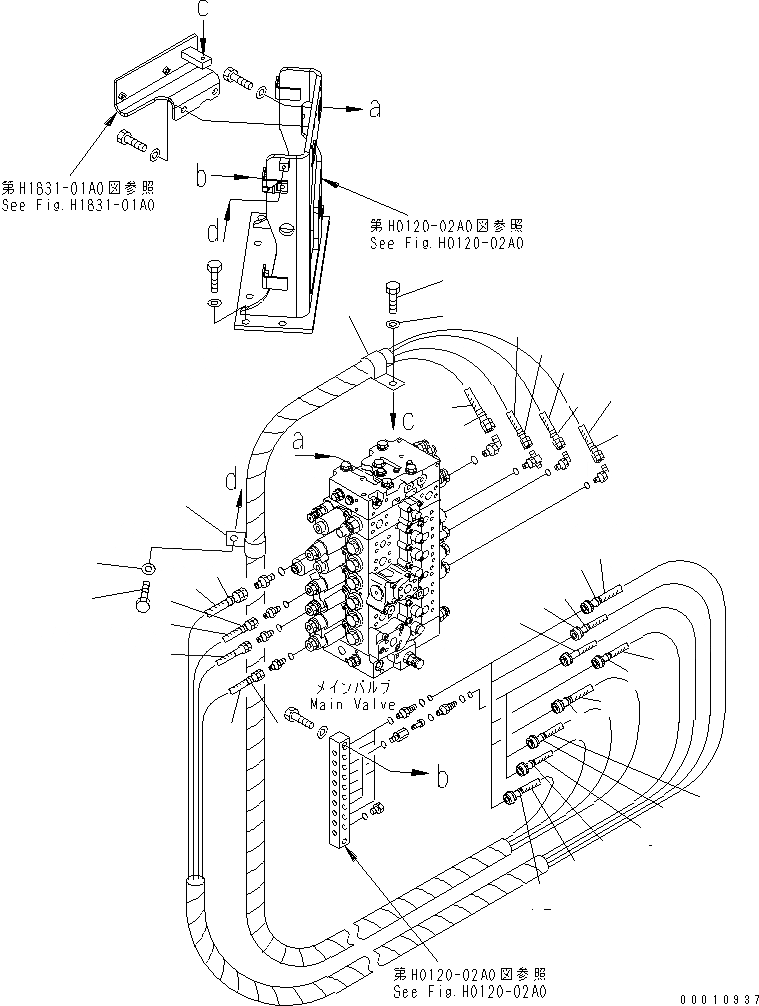 Схема запчастей Komatsu PC308USLC-3 - ОСНОВН. ЛИНИЯ PPC (ШЛАНГИ)(№-) ГИДРАВЛИКА