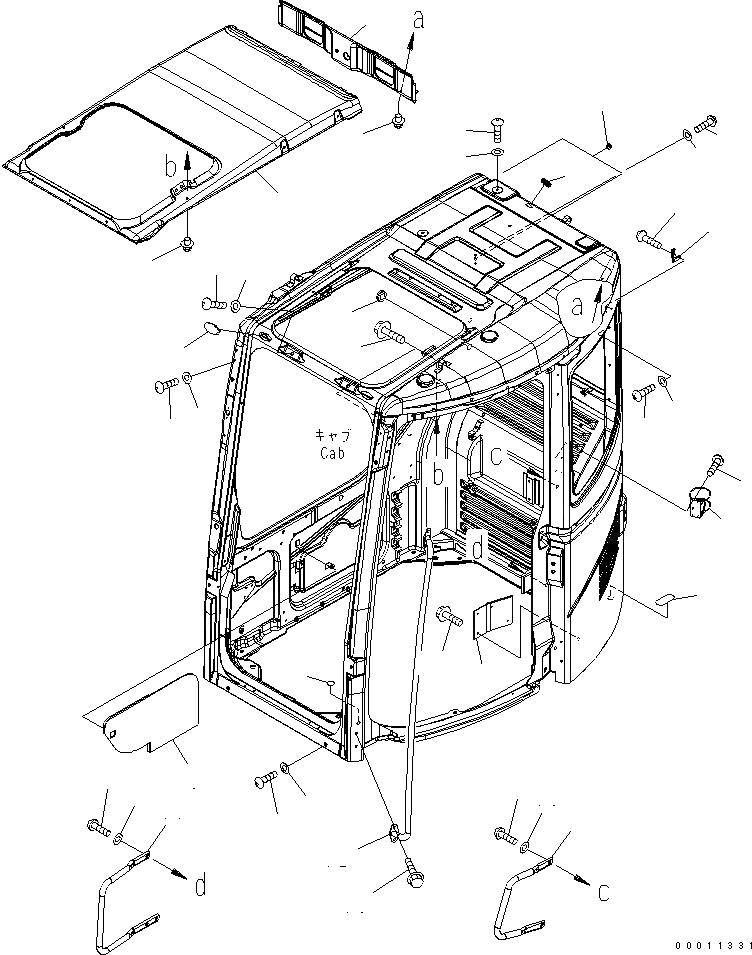 Схема запчастей Komatsu PC308USLC-3 - КАБИНА (АКСЕССУАРЫ)(№-) КАБИНА ОПЕРАТОРА И СИСТЕМА УПРАВЛЕНИЯ