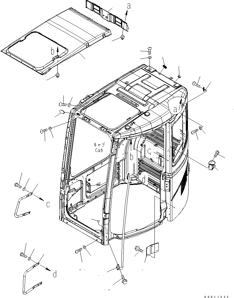 Схема запчастей Komatsu PC308USLC-3 - КАБИНА (АКСЕССУАРЫ) КАБИНА ОПЕРАТОРА И СИСТЕМА УПРАВЛЕНИЯ