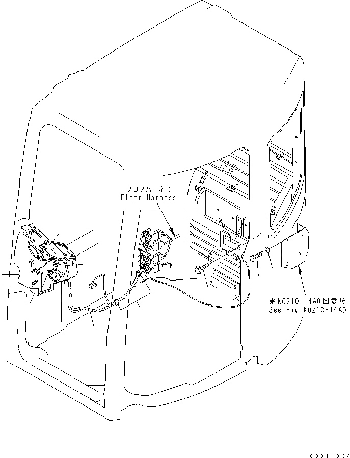 Схема запчастей Komatsu PC308USLC-3 - КАБИНА (ЭЛЕКТРОПРОВОДКА) КАБИНА ОПЕРАТОРА И СИСТЕМА УПРАВЛЕНИЯ