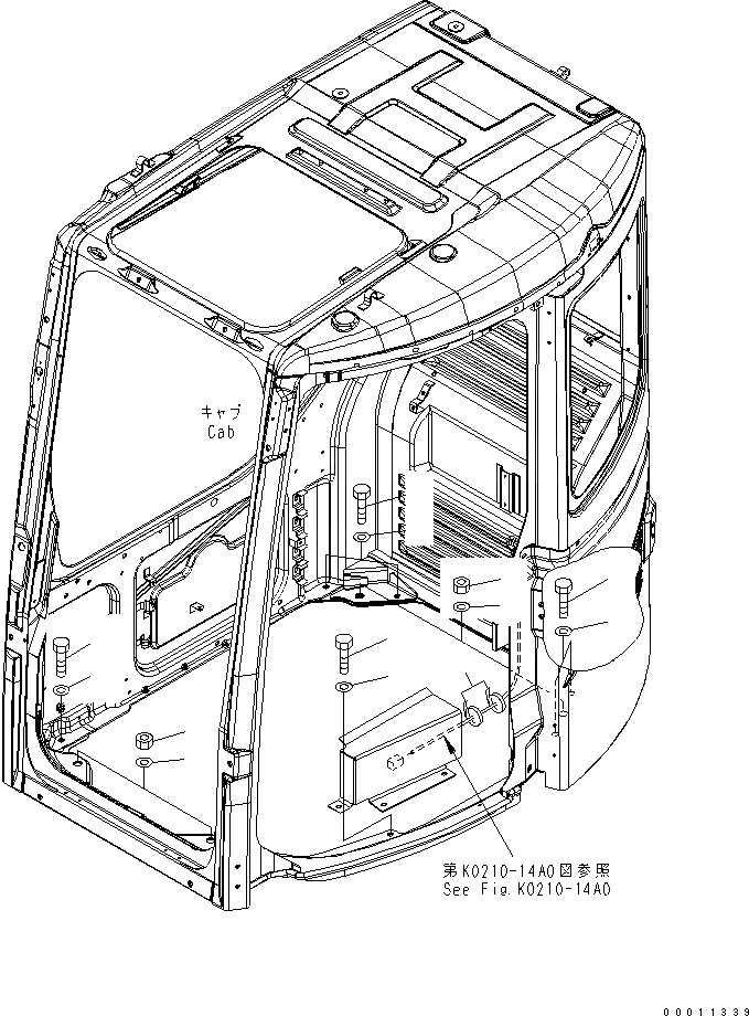 Схема запчастей Komatsu PC308USLC-3 - КАБИНА (ЧАСТИ Д/УСТАНОВКИ) (НАПРЯЖ. 12В)(№-) КАБИНА ОПЕРАТОРА И СИСТЕМА УПРАВЛЕНИЯ