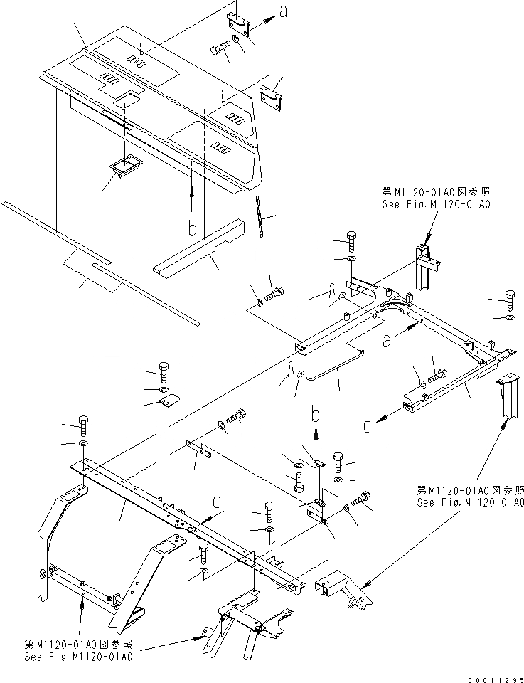 Схема запчастей Komatsu PC308USLC-3 - КАПОТ(№-) ЧАСТИ КОРПУСА