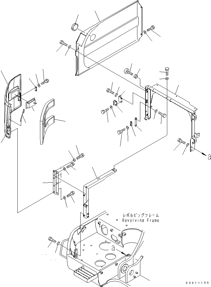 Схема запчастей Komatsu PC308USLC-3 - ПЕРЕДН. КРЫШКА(COVER) (/)(№-) ЧАСТИ КОРПУСА