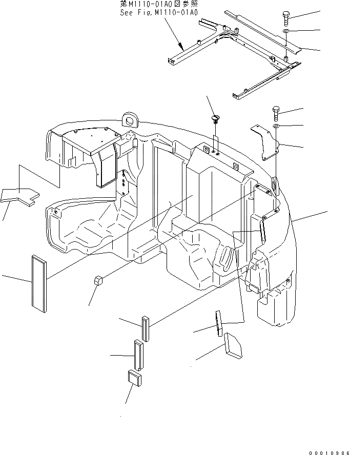 Схема запчастей Komatsu PC308USLC-3 - ПРОТИВОВЕС (8KG)(№-) ЧАСТИ КОРПУСА