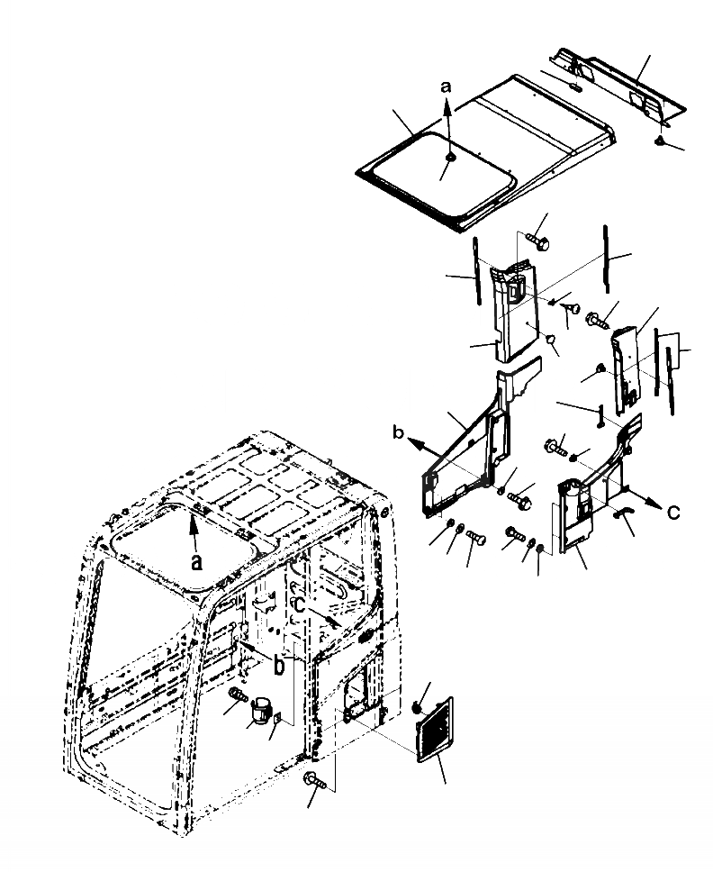 Схема запчастей Komatsu PC350HD-8 - K-A КАБИНА КРЫША КРЫШКАAND ВПУСК ВОЗДУХА АНТИВАНДАЛЬН. OPERATOR\XD S ОБСТАНОВКА И СИСТЕМА УПРАВЛЕНИЯ