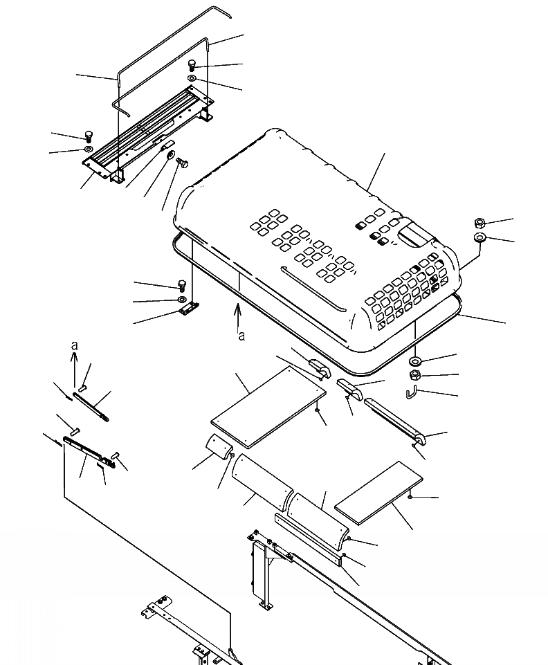Схема запчастей Komatsu PC350HD-8 - M-A КАПОТ ЧАСТИ КОРПУСА