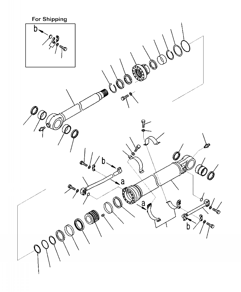 Схема запчастей Komatsu PC350HD-8 - T-B ЦИЛИНДР КОВША ДЛЯ . M И . M РУКОЯТЬ РАБОЧЕЕ ОБОРУДОВАНИЕ