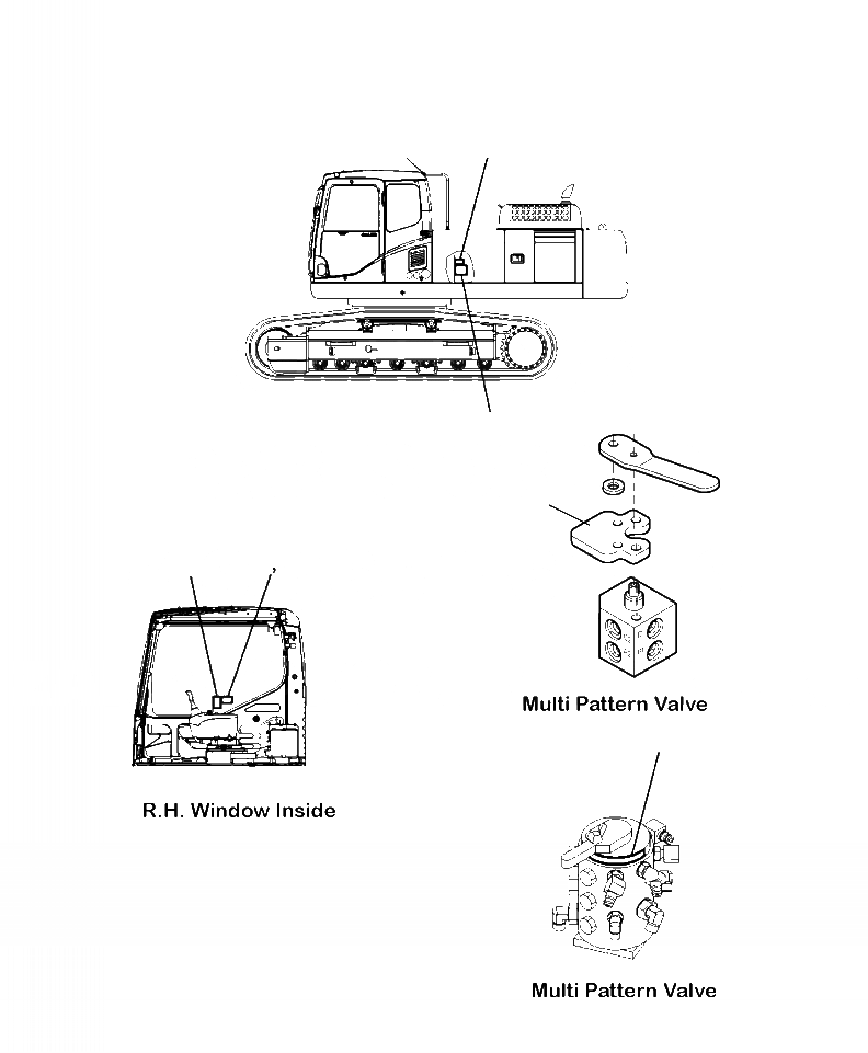 Схема запчастей Komatsu PC350HD-8 - U-A ISO/ЭКСКАВАТ. MULTI PATTERN КЛАПАН ТАБЛИЧКИS МАРКИРОВКА