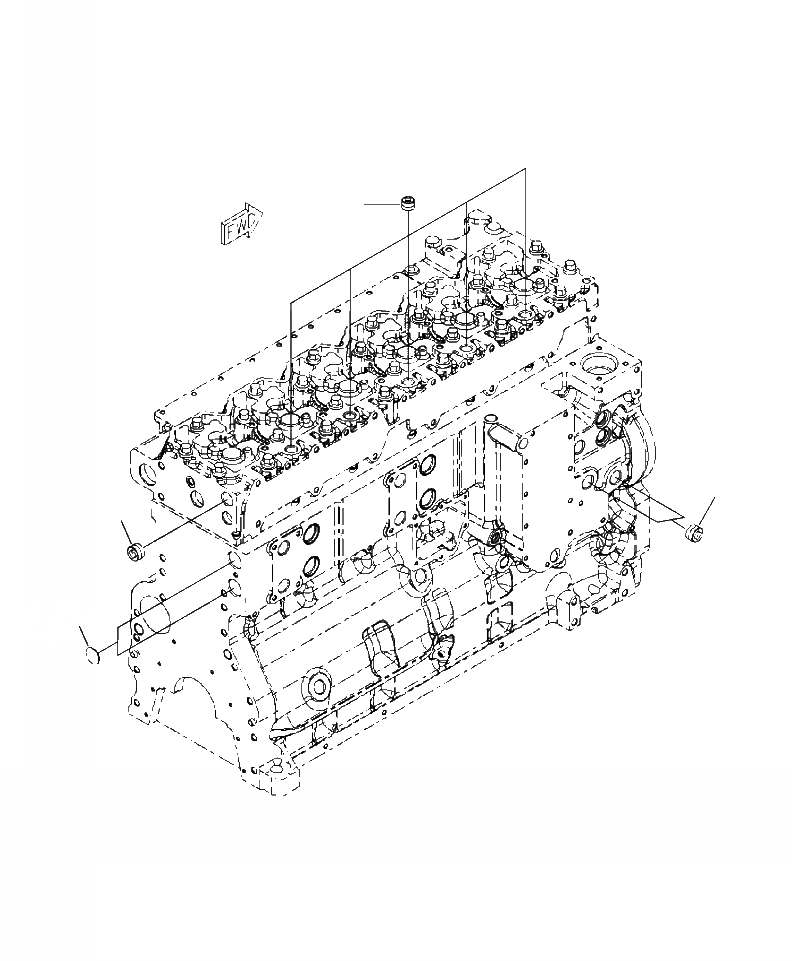 Схема запчастей Komatsu PC350LC-8 - A-AA7 БЛОК ЦИЛИНДРОВ ПЕЧКА ЗАГЛУШКАS ДВИГАТЕЛЬ
