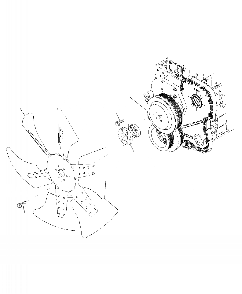 Схема запчастей Komatsu PC350LC-8 - A-AA ВЕНТИЛЯТОР ОХЛАЖДЕНИЯ И КРЕПЛЕНИЕ ДВИГАТЕЛЬ