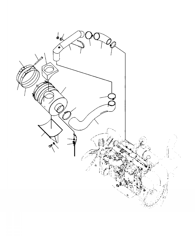 Схема запчастей Komatsu PC350LC-8 - B-A СОЕДИНЕНИЯ ВОЗДУХООЧИСТИТЕЛЯС ПРЕФИЛЬТР КОМПОНЕНТЫ ДВИГАТЕЛЯ