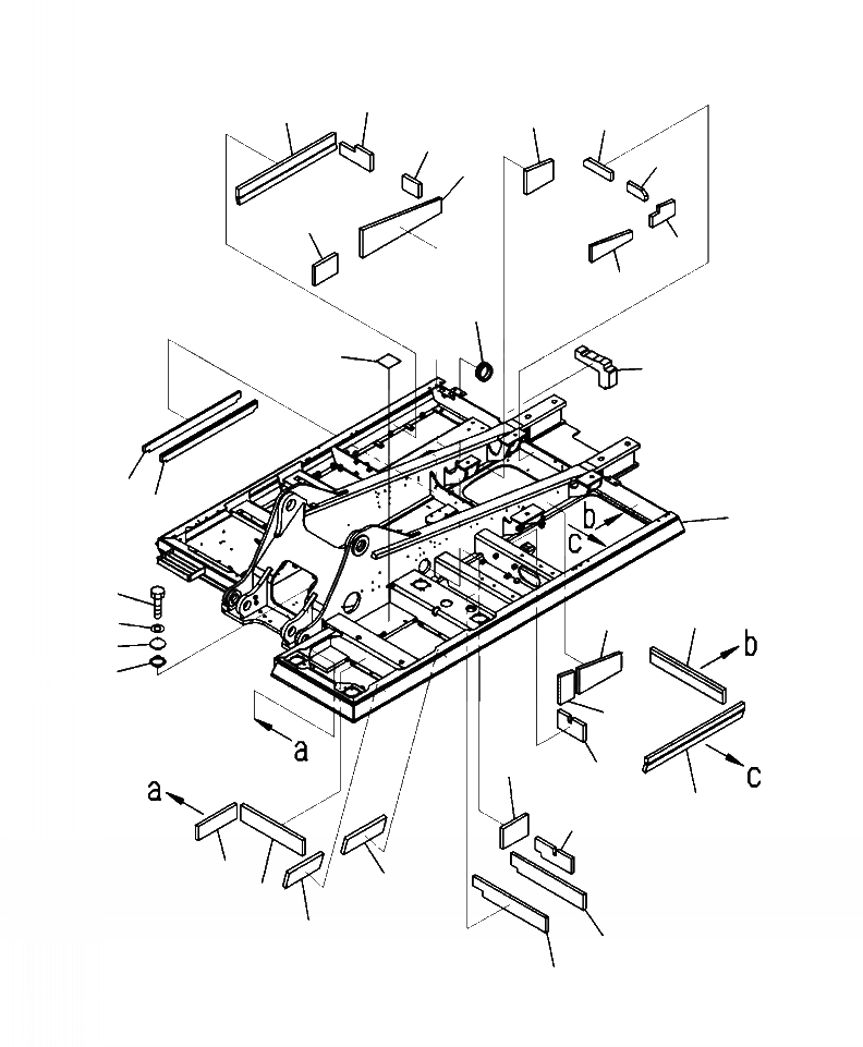 Схема запчастей Komatsu PC350LC-8 - J-A ОСНОВНАЯ РАМА С ЗАЩИТА НИЖНЕЙ ЧАСТИ ОСНОВНАЯ РАМА И ЕЕ ЧАСТИ