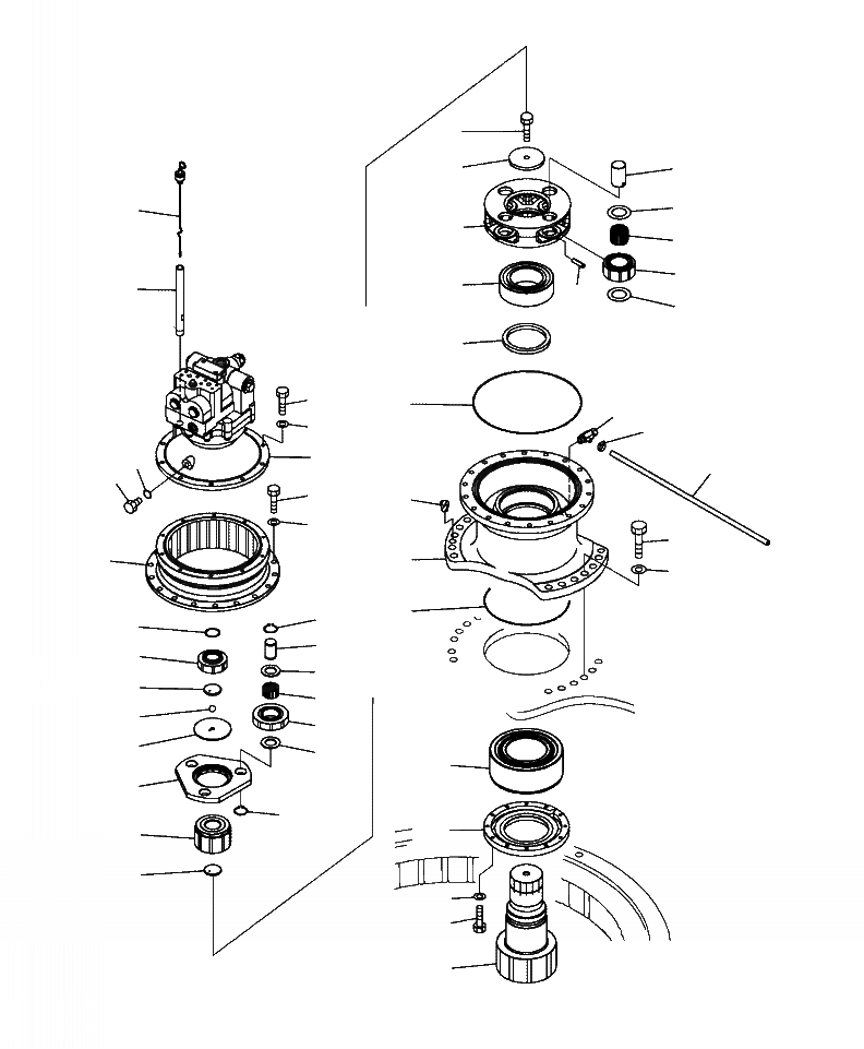 Схема запчастей Komatsu PC350LC-8 - N-A МЕХАНИЗМ ПОВОРОТА ПОВОРОТН. КРУГ И КОМПОНЕНТЫ