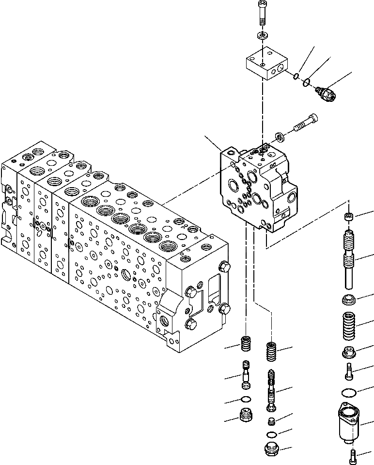 Схема запчастей Komatsu PC350LL-7E0 - H-H ОСНОВН. УПРАВЛЯЮЩ. КЛАПАН НАСОС MERGE DIVIDER КЛАПАН ГИДРАВЛИКА