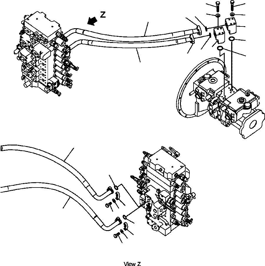 Схема запчастей Komatsu PC350LL-7E0 - H-H ЛИНИЯ ПОДАЧИ ГИДРАВЛИКА