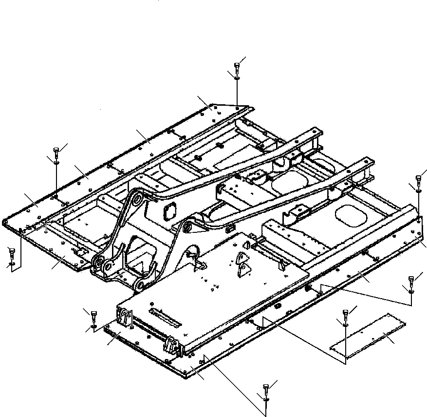Схема запчастей Komatsu PC350LL-7E0 - J-7A ОСНОВНАЯ РАМА WALKWAY NON-SKID ПЛАСТИНЫ ОСНОВНАЯ РАМА И ЕЕ ЧАСТИ