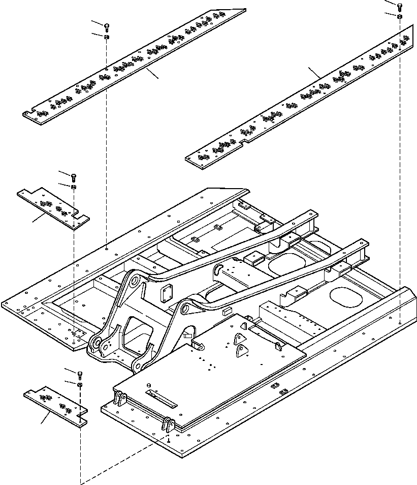 Схема запчастей Komatsu PC350LL-7E0 - J-7A ОСНОВНАЯ РАМА WALKWAY NON-SKID ПЛАСТИНЫ, РУЧКА STRUT ОСНОВНАЯ РАМА И ЕЕ ЧАСТИ